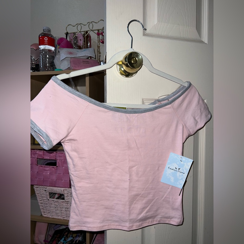 Pink Off-Shoulder Top
